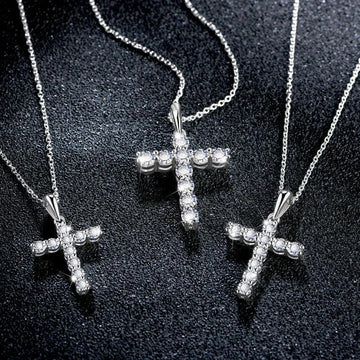 Beautiful Handmade Cross High Quality Moissanite Diamonds Necklace - Luxury Jewellery - The Jewellery Supermarket